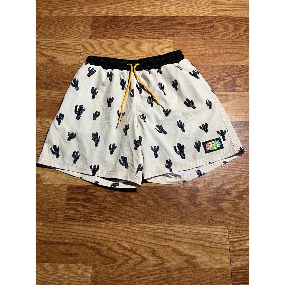 Slunks Men's Lined Volleyball Cactus Swim Shorts Trunks Medium